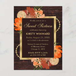 Rustieke Verbrande Sinaasappel Herfstbloemen Sweet Briefkaart