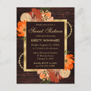 Rustieke Verbrande Sinaasappel Herfstbloemen Sweet Briefkaart