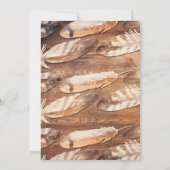 Rustieke Veren Baby Shower Kaart (Achterkant)