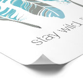 Rustieke veren blijven wild gepersonaliseerde wand poster (Hoek)