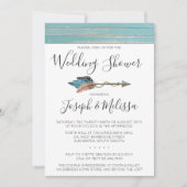 rustieke veren pijl bruiloft douche uitnodiging (Voorkant)