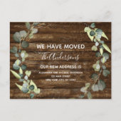 Rustieke Verhuisaankondiging Eucalyptus Greenery Aankondigingskaart (Voorkant)