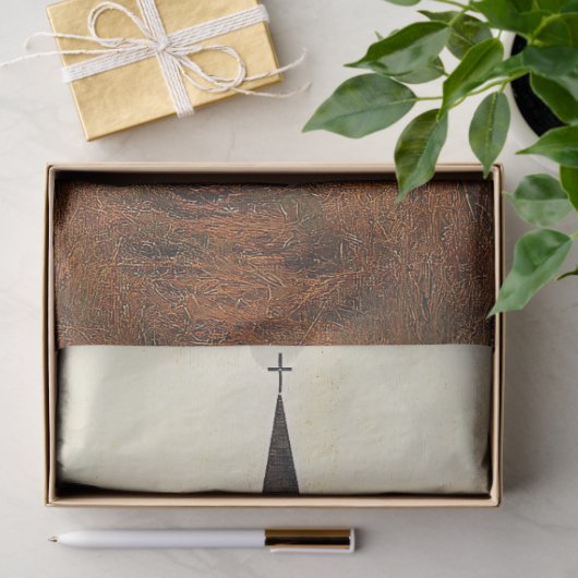 Rustieke Verlaten Kerk Schilderij Decoupage Tissuepapier (Geschenk)