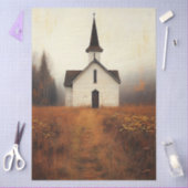 Rustieke Verlaten Kerk Schilderij Decoupage Tissuepapier (Craft)
