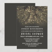 Rustieke verlichte boom bruids douche uitnodiginge kaart (Voorkant / Achterkant)