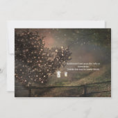 Rustieke verlichte boom in het veld trouwkaarten kaart (Achterkant)