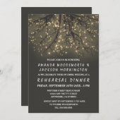 Rustieke verlichte boom repetitie diner uitnodigin kaart (Voorkant / Achterkant)