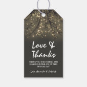 Rustieke verlichte boom tak bruiloft dank u cadeaulabel (Voorkant)