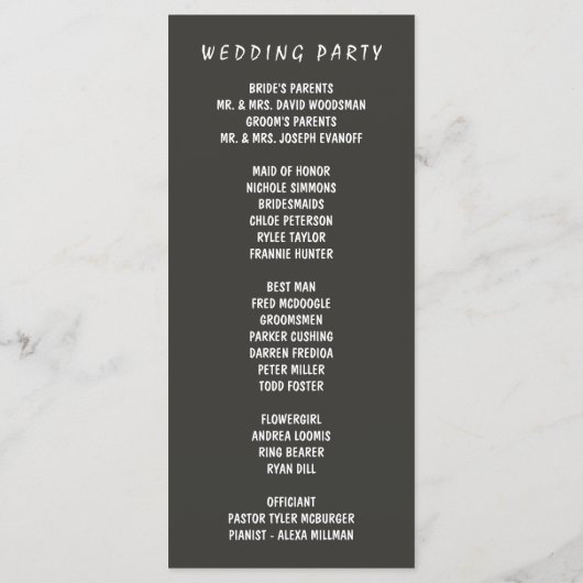 Rustieke verlichte boom tak bruiloft programma's (Achterkant)