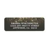 Rustieke verlichte boom tak land bruiloft etiket (Voorkant)