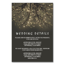 Rustieke verlichte boomtak bruiloft behuizing Kaar