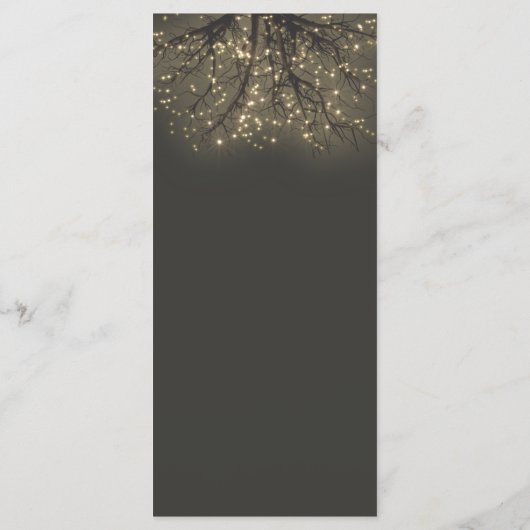 Rustieke verlichte boomtak bruiloft menu Kaarten (Achterkant)