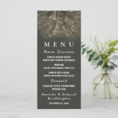 Rustieke verlichte boomtak bruiloft menu Kaarten (Staand voorkant)