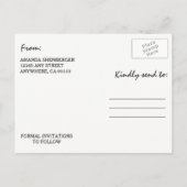 Rustieke verlichte boomtak Sla de datumkaarten op Aankondigingskaart (Achterkant)