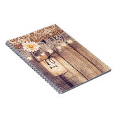 Rustieke verlichte Mason Jars Daisies & Kant Notitieboek (Rechterzijde)