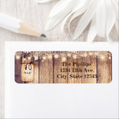 Rustieke verlichte Mason Jars Daisies & Lace bruil Etiket (Insitu)