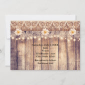 Rustieke verlichte Mason Jars Daisies & Lace bruil Kaart (Achterkant)