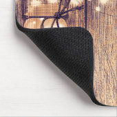 Rustieke verlichte Mason Jars Daisies & Lace Compu Muismat (Hoek)