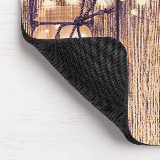 Rustieke verlichte Mason Jars Daisies & Lace Compu Muismat (Hoek)