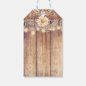 Rustieke verlichte metseljars margrieten & kant la cadeaulabel (Achterkant)