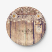 Rustieke verlichte metseljars Margrieten & Kant Tr Papieren Bordje (Voorkant)