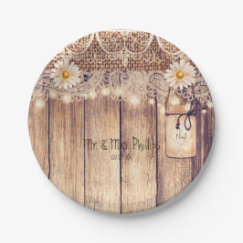 Rustieke verlichte metseljars Margrieten & Kant Tr Papieren Bordje