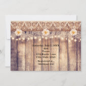 Rustieke verlichte metseljars met madeliefjes brui kaart (Achterkant)