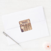 Rustieke verlichte metselstenen potten Madeliefjes Vierkante Sticker (Envelop)