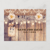 Rustieke verlichte metselwerkpot & Madeliefjes Sav Aankondigingskaart (Voorkant)