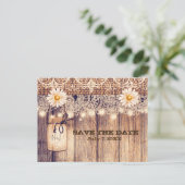 Rustieke verlichte metselwerkpot & Madeliefjes Sav Aankondigingskaart (Staand voorkant)