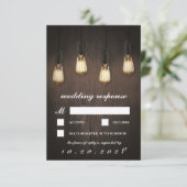  rustieke verlichting chique bruiloft RSVP Kaarten (Staand voorkant)