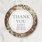 Rustieke Verlichting Groene Bruidsdouche Dank je w Bedankjes Labels (Achterkant)