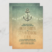 Rustieke verlichting nautische verlovingsfeest uit kaart (Voorkant / Achterkant)