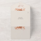 Rustieke Verliefd op Herfst Bloem QR Code Trouwen All In One Uitnodiging (Buitenkant)