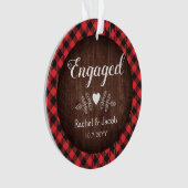 Rustieke Verloving Buffalo Plaid Rood Geruit Ornament (voorkant)