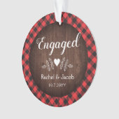 Rustieke Verloving Buffalo Plaid Rood Geruit Ornament (voorkant)