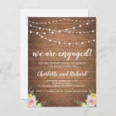 Rustieke verlovingsaankondiging feest kaart (Voorkant / Achterkant)