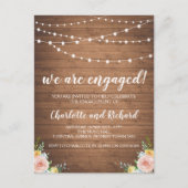 Rustieke verlovingsaankondiging feestelijke ansich uitnodiging briefkaart (Voorkant)