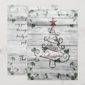 Rustieke verouderde schuur hout kerstboom Holly Feestdagenkaart (Voorkant / Achterkant)