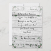 Rustieke verouderde schuur hout kerstboom Holly Feestdagenkaart (Achterkant)