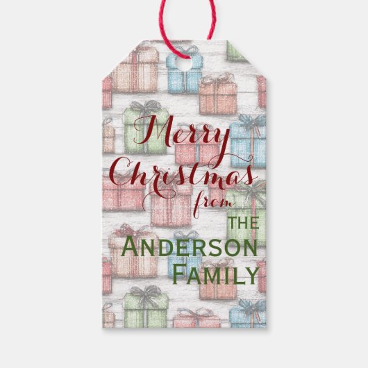 Rustieke verpakte geschenken - Cadeau Label Cadeaulabel (Voorkant)