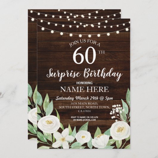 Rustieke Verrassing Verjaardagsfeest Elke Leeftijd Kaart (Voorkant / Achterkant)