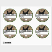 Rustieke Verse Eitjes Western Groen Boerderij Cust Ronde Sticker (Vel)