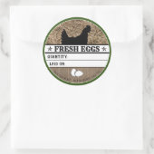 Rustieke Verse Eitjes Western Groen Boerderij Cust Ronde Sticker (Tas)