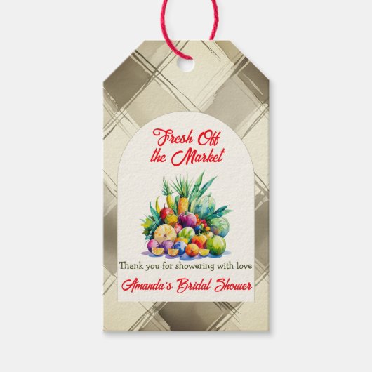Rustieke Verse Fruit Bruidsdouche Rechtstreeks van Cadeaulabel (Voorkant)