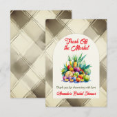 Rustieke verse fruit bruidsfeest rechtstreeks van  bedankkaart (Voorkant / Achterkant)