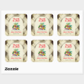 Rustieke verse fruit bruidsfeest rechtstreeks van  vierkante sticker (Vel)