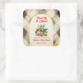 Rustieke verse fruit bruidsfeest rechtstreeks van  vierkante sticker (Tas)