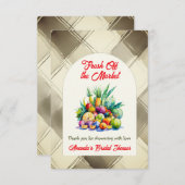 Rustieke verse fruit bruidsfeest van de markt bedankkaart (Voorkant / Achterkant)