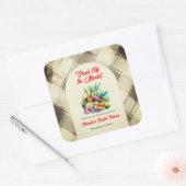Rustieke Verse Fruit Bruidsmeisjesborrel van de Ma Vierkante Sticker (Envelop)